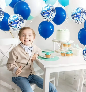 Set di 15 palloncini blu. Adatto per compleanni di ragazzi, <span class=keywords><strong>rivelazioni</strong></span> di genere, matrimoni, fidanzamenti, decorazioni per riunioni di amici - Product Image 3