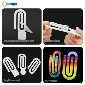 New Acrylic trống thăng hoa giấy Clip lớn kích thước nhỏ Acrylic Bookmark khoảng trống bán buôn giấy Clip - Product Image 5