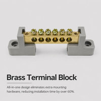 WZWTDQ Barre omnibus neutre robuste 6x9mm 50A, connexion par boulons, 4-24 voies, bornier électrique en laiton résistant à la corrosion