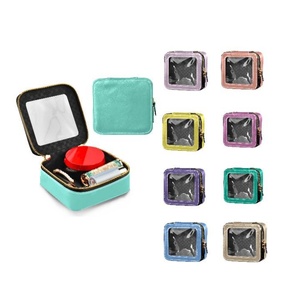 Nouvelle Tendance : Trousse de Toilette en Cuir PU Couleur Bonbon, Design Personnalisé, Mini Pochette à Maquillage, Sac Cosmétique de Voyage pour Femmes et Hommes - Product Image 1