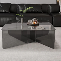 Table basse carrée en acrylique minimaliste moderne, petite table à thé créative pour salon, design italien, luxe léger et minimaliste