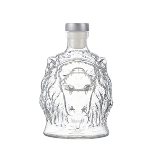 Bình rượu, chai rượu vang, rượu vodka, rượu whisky hình đầu sư tử, thủy tinh borosilicate cao cấp, thủ công, trong suốt, tròn, rỗng - Product Image 3