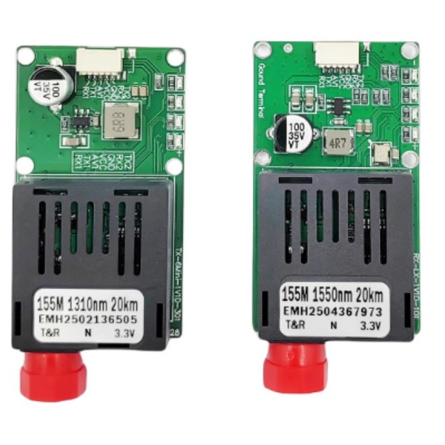 Air /ground TTL Optical Transceiver Module UAV Fiber Optic TTL to Fiber 20km 40km 60km 155m
