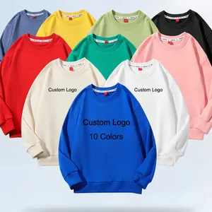 Kustom Logo kosong katun anak-anak pakaian atasan bayi anak polos kaus oblong balita anak laki-laki hoodie Sweatshirt 3-12 tahun