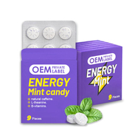 Pastilles énergétiques OEM, chewing-gum à la caféine avec vitamines B12, B6, L-théanine, suppléments nootropiques, pastilles énergétiques pour adultes