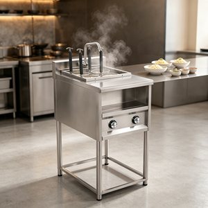 Cocedor de fideos a gas vertical de alta resistencia, 4 orificios, 2800 Pa, equipo comercial de cocción de pasta de acero inoxidable de alta presión - Product Image 5