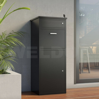 Boîte à colis extérieure WELDON en acier inoxydable, étanche, antivol, autoportante ou murale, avec serrure à clé, design durable, boîte de dépôt pour courrier