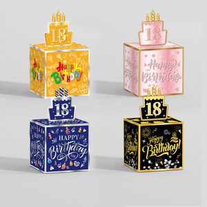 Scatola Porta Soldi per Regali di <span class=keywords><strong>Compleanno</strong></span>, Scatola Sorpresa con Carta Estraibile come Regalo per Bambini e Amici - Product Image 2