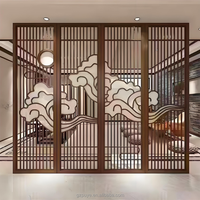 Partition Wall Chinese Ancient Style Louver Aluminum Alloy Folding Screen Panel Rectangular Arch for Villa & Hotel