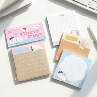 100 feuilles de bloc-notes Kawaii, style coréen, notes autocollantes mignonnes avec des animaux, 8x8 cm, accessoires pour scrapbooking, agenda, journal, papier à messages