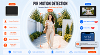 Nouvelle caméra de sonnette vidéo WIFI Tuya 5 pouces avec interphone, audio bidirectionnel, vision nocturne IR et détection PIR