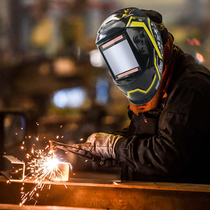 หน้ากากเชื่อมป้องกันแสงอัตโนมัติแบบโซลาร์เซลล์ หน้าต่างสีจริงขนาดใหญ่ 100*93 - Product Image 3