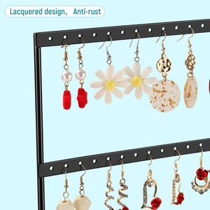 Boucles d'oreilles en fer en bois massif support maison boucles d'oreilles stockage porte-bijoux boucles d'oreilles suspendues accessoires d'affichage en carton présentoirs à bijoux - Product Image 4