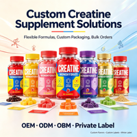 SYC BIO Créatine Monohydrate Gummies Bien-être Musculaire Complément Quotidien 60 Unités Fraise 1250mg Vente en Gros Marque Privée