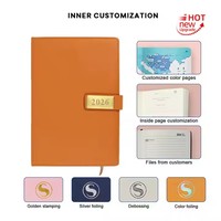 Carnet de notes professionnel A5 personnalisé en cuir PU avec porte-stylo, journal à couverture rigide, promotionnel 2026, OEM, par sublimation