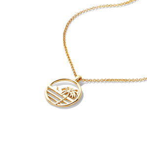 Gemnel collier vague de palmier d'été en argent sterling 925 plaqué or pur 18 carats - Product Image 4