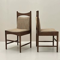 Chaise de salle à manger en bois massif noyer de style Mid-Century, rembourrée en lin tissé, sans accoudoirs, rétro vintage, pour la maison, le restaurant, la détente, chaise d'appoint