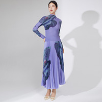 Vêtements d'été pour femmes Chemise à manches longues plissée et jupe longue plissée imprimée Ensemble 2 pièces pour femmes Grandes tailles Ensembles pour femmes