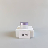Bocaux cosmétiques 8 oz en plastique avec couvercles, bouteilles PET à parois épaisses à large ouverture, pots à gommage, bouteilles à crème à fond épais avec couvercle violet