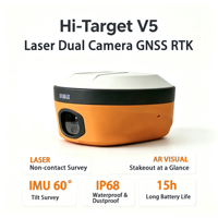 Hi Target V5L, Instrumento de Topografía GNSS RTK de Mano con Doble Cámara Láser de Alta Precisión, Receptor GNSS RTK para Topografía Terrestre