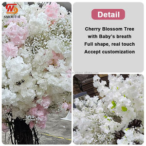 Arbre de cerisier artificiel à fleurs roses, nouveau design, lisse, pour décoration de table d'intérieur - Product Image 4