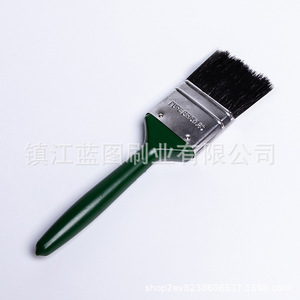 Pinceau plat à poils de porc, manche en plastique vert foncé, 12-19 mm, origine Zhenjiang Jiangsu, pour peinture, LT680 - Product Image 4