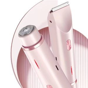 女性用デュアルブレード防水USB電源式電動トリマー脱毛器、電池式、無痛、安全な脱毛、家庭用 - Product Image 1