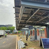 Structure de support solaire en V pour carport, cadre en aluminium anodisé pour parkings au sol, installation modulaire, projets photovoltaïques personnalisés