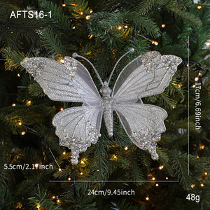 Đầy Màu Sắc Hiện Đại Thân Thiện Với Môi Giáng Sinh Bướm Giả Lưới Long Lanh Dính Bột Ngọc Trai Clip Đồ Trang Trí Cho Cây Giáng Sinh - Product Image 6
