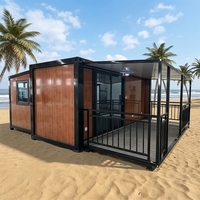 Casa Contenedor Prefabricada Móvil Moderna y Expandible de 20 Pies, Panel Sándwich de Acero Ligero, Resistente a Huracanes y Terremotos