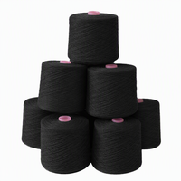 Fil teint 100 % polyester Hanchuan de haute qualité, filé à l'anneau, coloré, pour fil à coudre noir 402 OEKO, vente en gros directe usine