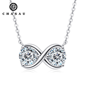 Direkt verkauf Nische Trendy Pass Diamond Tester 2 Karat Moissan ite 925 Sterling Silber Infinity Schmuck Anhänger Halskette - Product Image 1