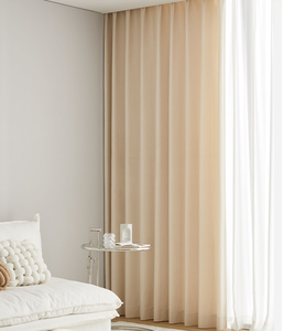 Cortinas de Terciopelo con Pliegues Puntiagudos Color Crema, Estilo Francés de Lujo, para Sala de Estar, Diseño Elegante y Ligero, Perfectas para el Hogar - Product Image 3