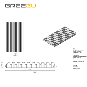 Panel dinding serat bambu Modern dekoratif untuk dekorasi dalam ruangan dinding latar belakang tahan suara dan tahan api Zucchini - Product Image 6