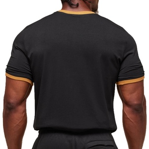 Camiseta Deportiva para Hombre al por Mayor, Camiseta de Algodón Puro con Combinación de Colores, Informal, Holgada y Cómoda - Product Image 4