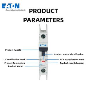 Eaton FAZ Series FAZ-C1,5/2-NA 1.5A 240VAC 2P CE UL Certified Industrial High Reliability Miniature Circuit <strong>Breaker</strong> - Product Image 1