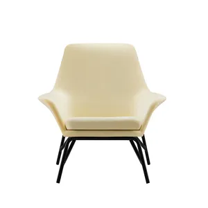 Chaise bras pivotante en mousse, fauteuil de loisirs inclinable en tissu, avec Base métallique