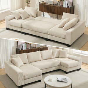 114" <b>Sleeper</b> <b>Sofa</b>,U Shaped <b>Sofa</b> , Pull Out <b>Bed</b>,Convertible Oversize 2 in 1 <b>Sleeper</b> <b>Sofa</b> - Product Image 5