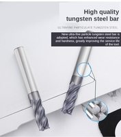 Fraise carrée à 4 dents en carbure de tungstène HRC45 revêtue d'AlTin, 4/6/8/10 mm, disponible en OEM/ODM pour usinage CNC