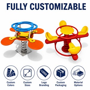 SageDelightRides Équipement <span class=keywords><strong>de</strong></span> jeu extérieur commercial Balançoire à ressort multi-places pour enfants en LLDPE galvanisé pour écoles et parcs Vente en gros - Product Image 2