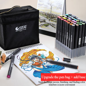 STA 3203 маркер для рисования набор ручка эскиз на спиртовой основе жирной маркеры 30/36/40/48/60/80/128/201 цвета с двумя головками манга рисунок - Product Image 3