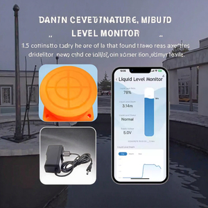 Hupira Tuya Smart Kabelloser Wassertank-Füllstandsensor Ultraschall-Fernanzeige APP-Alarm-Monitor 0,02m Genauigkeit PC-Material für Zuhause - Product Image 2