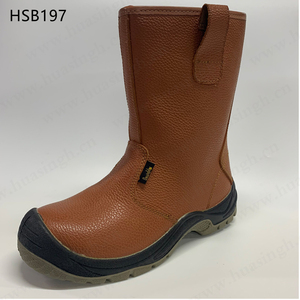 Calzado de Seguridad HY, de Cuero Vacuno Marrón, para Ambientes Húmedos, con Suela de Goma Resistente Goodyear, Unisex para Adultos, Botas de Trabajo HSB343 - Product Image 5