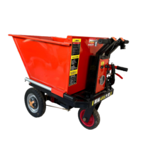 Carretilla Volquete Eléctrica Recargable de 3 Ruedas y 500 kg de Capacidad - Tolva de Cenizas con Batería y Empuje Manual para Construcción, Minería y Agricultura