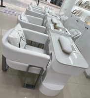 Table de manucure minimaliste en marbre pour technicien(ne) ongulaire, mobilier de salon de beauté