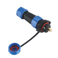 SP13F Ip67 Connecteur industriel étanche à 4 broches Contact en laiton avec boîtier de PC Fil d'extension électrique Montage sur panneau Prise de courant