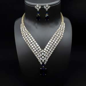 Hibride หรูหราหยดน้ำขนาดใหญ่2ชิ้นชุดสร้อยคอและต่างหูเซอร์โคเนียสำหรับผู้หญิงเครื่องประดับเจ้าสาวชุด N-103แต่งงานดูไบไนจีเรีย - Product Image 4