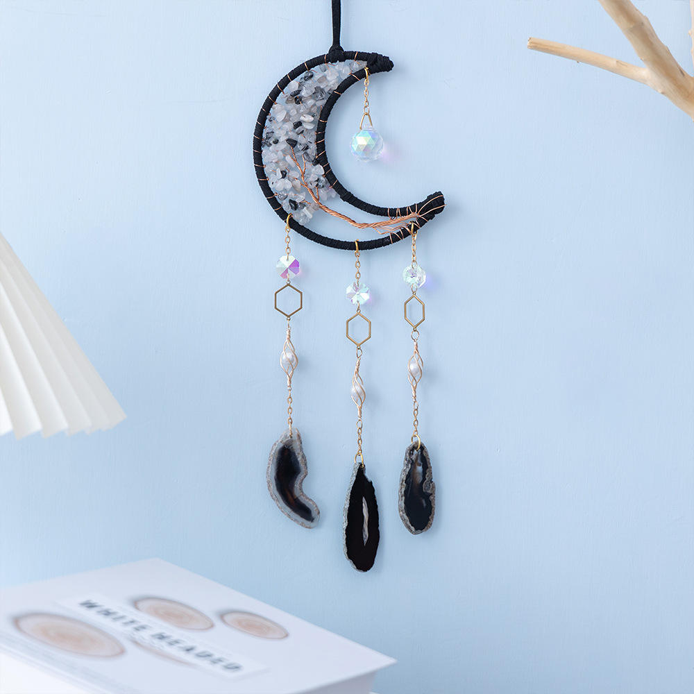 Small black moon agate