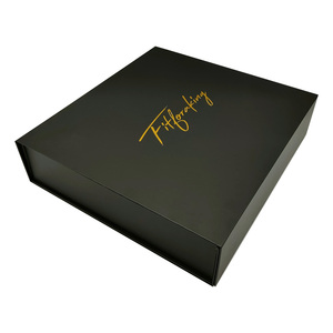 Tùy Chỉnh Logo In Đen Giấy Phẳng Gói Cứng Nhắc Tông Quần Áo Mỹ Phẩm Giày Có Thể Gập Lại Bao Bì Gấp Từ Hộp Quà Tặng - Product Image 5