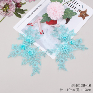 Sequins Đầy Màu Sắc 3 D Thêu Vải Tuyn Lưới Ren Hạt Motif May Đính Ngọc Trai Các Bản Vá Lỗi Cho Thủ Công Đám Cưới Cô Dâu Ăn Mặc - Product Image 6